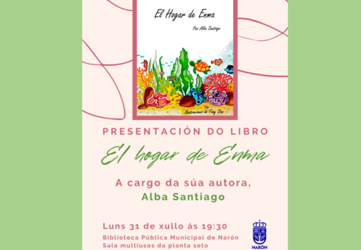 A Biblioteca acollerá o vindeiro luns a presentación do libro “El hogar de Enma”, de Alba Santiago